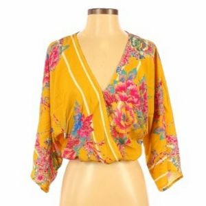 Boho / Kimono Wrap Floral Blouse